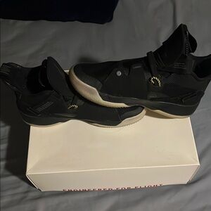 Jordan Black High-Top Sneakers with Leather Upper.  Jordan XXXIII (33’s)